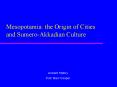 Mesopotamia: the Origin of Cities and Sumero-Akkadia