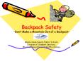 Backpack Safety  Don t Make a Mountain Out of a Backpack