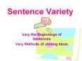 Sentence Variety Vary the Beginnings of Sentences Var