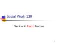 Social Work 139 Seminar in Macro Practice Social Work Is 