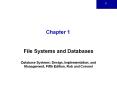 File Systems and Databases Database Systems: Design
