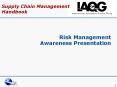 Supply Chain Management Handbook Risk Management Awarenes