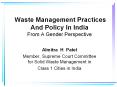 Waste Management Practices And Policy In India From A Gende