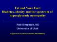 Fat and Your Feet: Diabetes, obesity and the spectrum o