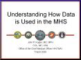 Understanding How Data is Used in the MHS John P. Kugler