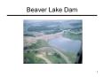 Beaver Lake Dam Beaver Lake Dam Coffer Dam (20  high) Da
