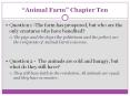  Animal Farm  Chapter Ten Question 1 -The farm ha