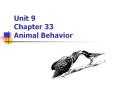Unit 9 Chapter 33 Animal Behavior What is Behavior