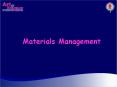Materials Management Materials Management Introduction: Wh