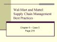 Wal-Mart and Mattel: Supply Chain Management Best Practice