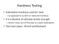 Hardness Testing Indentation Hardness used for steel a