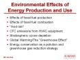 Environmental Effects of Energy Production and Use Effect