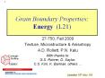 Grain Boundary Properties: Energy (L21) 27-750, Fall 200