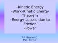 -Kinetic Energy-Work-Kinetic Energy Theorem-Energy Losse