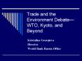 Trade and the Environment Debate WTO, Kyoto, and Beyon