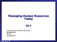 Managing Human Resources Today Ch 1 A Framework for Huma