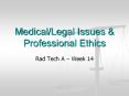 Medical/Legal Issues & Professional Ethics Rad Tech A   Wee