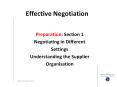 Effective Negotiation Preparation: Section 1 Negotiating i
