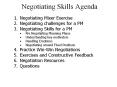 Negotiating Skills Agenda Negotiating Mixer Exercis