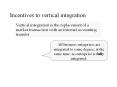 Incentives to vertical integration Vertical integration i