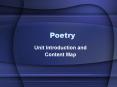 Unit Introduction and Content Map Unit Key Learning Poetr