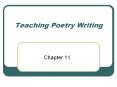 Teaching Poetry Writing Chapter 11 Playing With Word