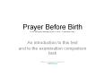 Prayer Before Birth for IGCSE English: Anthology Section 