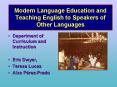 Modern Language Education and Teaching English to Speakers of Other Languages