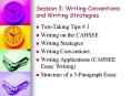 Session 3: Writing Conventions and Writing Strategie