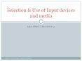 Selection & Use of Input devices and media AQA INFO 