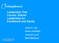 Leadership That Counts: School Leadership for Excellence an