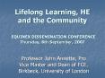 Lifelong Learning, HE and the Community EQUINE