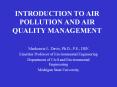 INTRODUCTION TO AIR POLLUTION AND AIR QUALITY MANAGEMEN