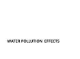 WATER POLLUTION EFFECTS * * * State of water Natural Wate