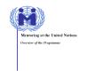 Overview of the Programme Mentoring as a  Building Block  o
