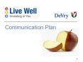 Communication Plan elect Communication Plan scope A holisti