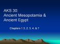 AKS 30: Ancient Mesopotamia & Ancient Egypt Chapters 1.3, 2