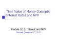 Time Value of Money Concepts: Interest Rates and NPV Modul