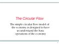 The Circular Flow The simple circular flow model of th