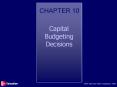 CHAPTER 10 Capital Budgeting Decisions Capital Budgeting Ho