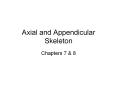 Axial and Appendicular Skeleton Chapters 7 & 8 Axial an