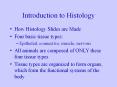 Introduction to Histology How Histology Slides are Made Fou