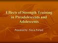Effects of Strength Training in Preadolescents an