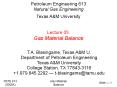 Petroleum Engineering 613 Natural Gas Engineering Texas A&