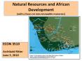 Natural Resources and African Development (with a focus o