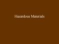 Hazardous Materials Regulation of Hazardous Materials Ove