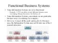 Functional Business Systems Some Information Systems ar