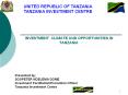 UNITED REPUBLIC OF TANZANIA TANZANIA INVESTMENT CENTR