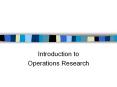 Operations Research Introduction to Operations Researc
