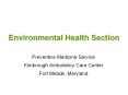 Environmental Health Section Preventive Medicine Servic